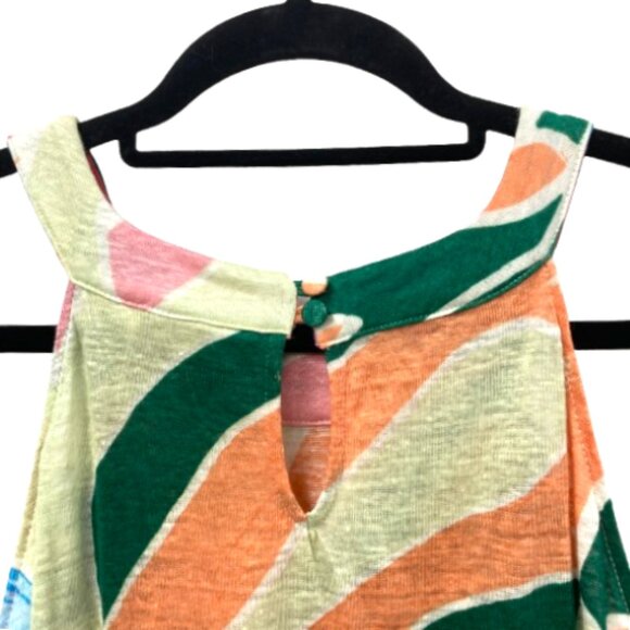 Christian Siriano Colorful Linen Top, Size 1X, Geometric Print‎ Top Multicolored - Picture 4 of 8